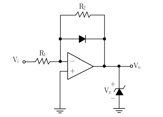 2012년 지방직 9급 전자공학개론 16번 OP-Amp 제너 리미터 회로도