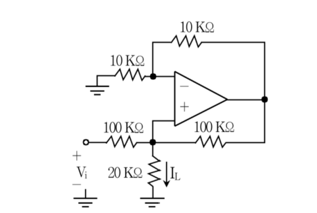 2012년 국가직 9급 전자공학개론 16번 Howland 전류원 OP-Amp 회로도