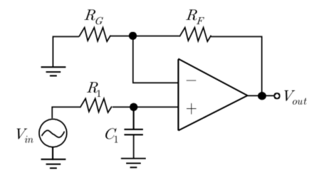 2013년 국가직 9급 전자공학개론 6번 OP-Amp 1차 능동 저역통과필터 회로도