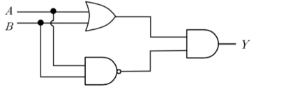 2013년 국가직 9급 전자공학개론 15번 OR-NAND-AND 조합 논리 회로도